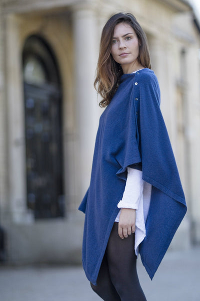 Indigo Blue Cashmere & Merino wool poncho