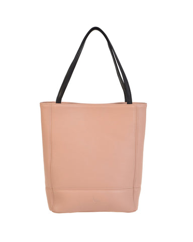 leather tote bag-blush pink