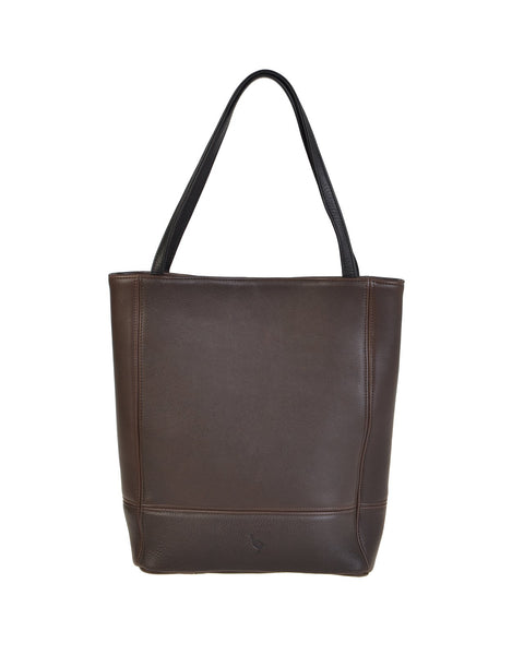 leather tote bag-brown