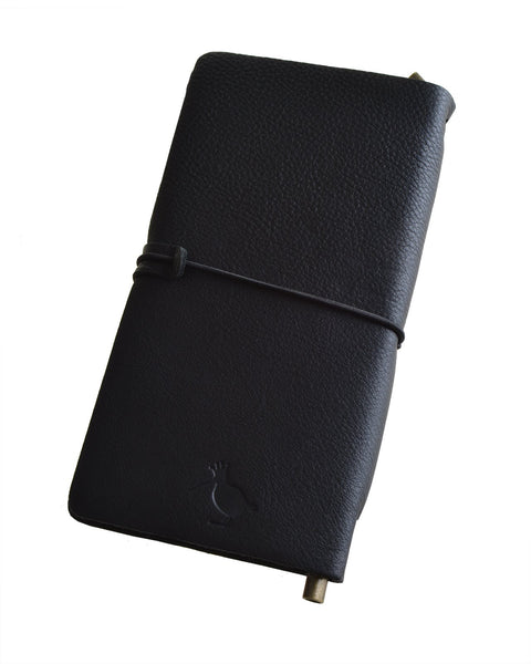 Black leather journal-Woodcock & Cavendish