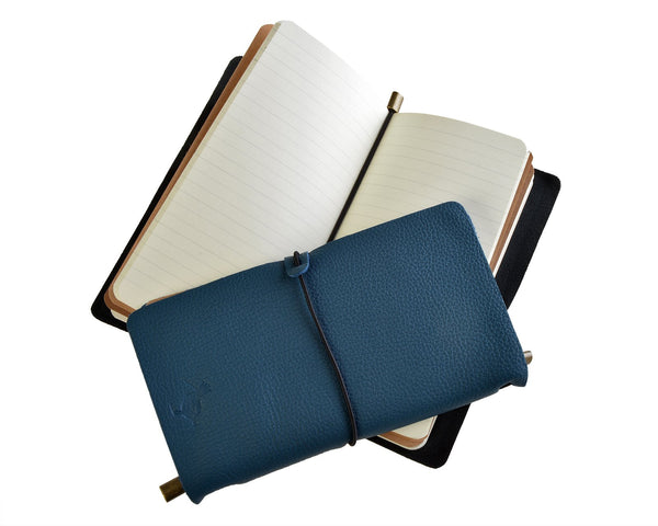 Blue Leather Journal-Woodcock & Cavendish