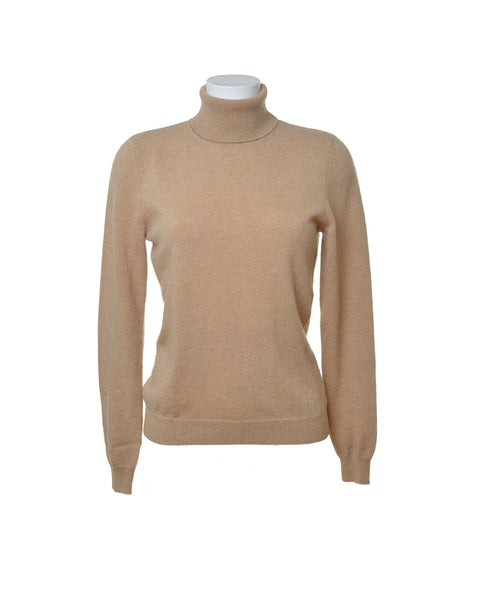 Cashmere Camel Roll Neck Jumper-Woodcock & Cavendish