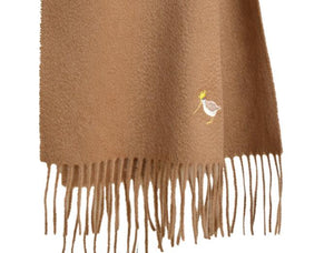 Camel 100% lambswool scarf