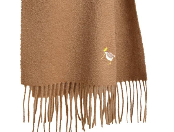 Camel 100% lambswool scarf