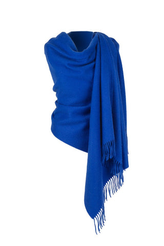 sapphire blue cashmere stole