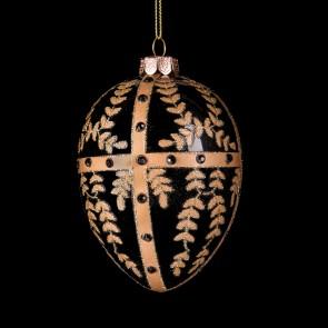 Black & Gold Luxe Egg Bauble
